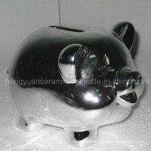 Cerámica Galvanoplastia Piggy Bank para la decoración del hogar